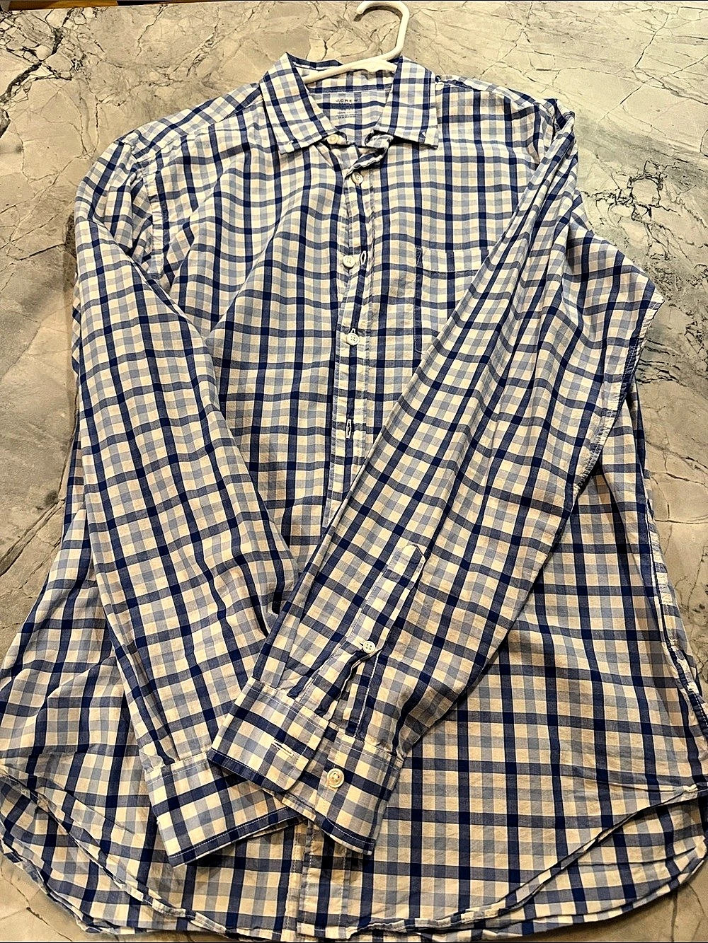 J.Crew Ludlow Woven Shirt Gingham Cotton Shirt Size Medium